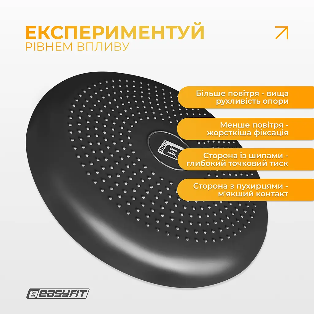 Балансувальна масажна подушка EasyFit Чорний - фото 7
