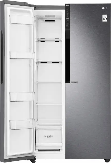 Холодильник SBS LG GC-B247JLDV 179х72х91см 2 двері холодильне відділення-394 л морозильне відділення-219 л A+ NF зона свіжості дисплей зовнішній платиново-сріблястий (GC-B247JLDV) - фото 5