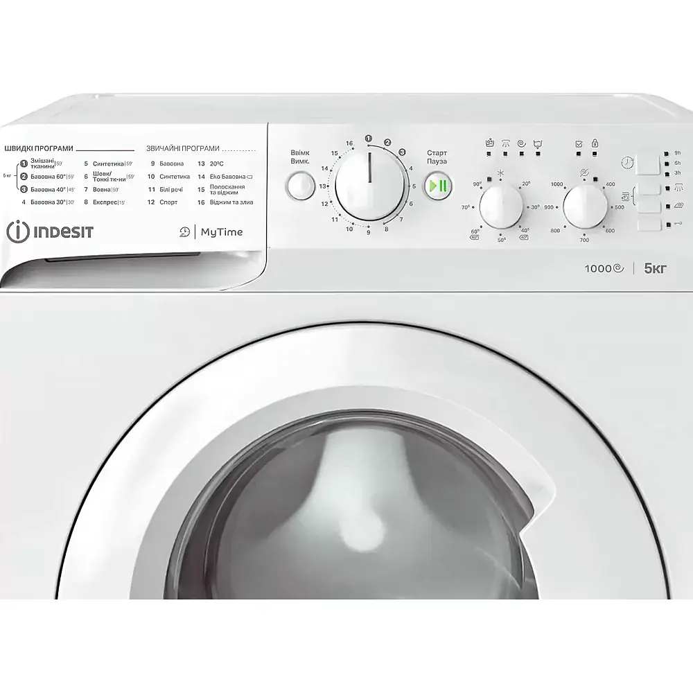 Пральна машина Indesit фронтальна 5 кг 1000 A++ 43см білий - фото 3