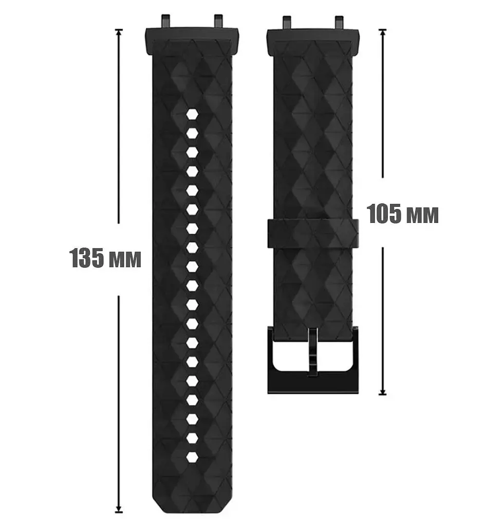 Ремінець Primolux Dimond силіконовий для годинника Xiaomi Amazfit T-Rex 3 (W2323GL2N) - Black - фото 6