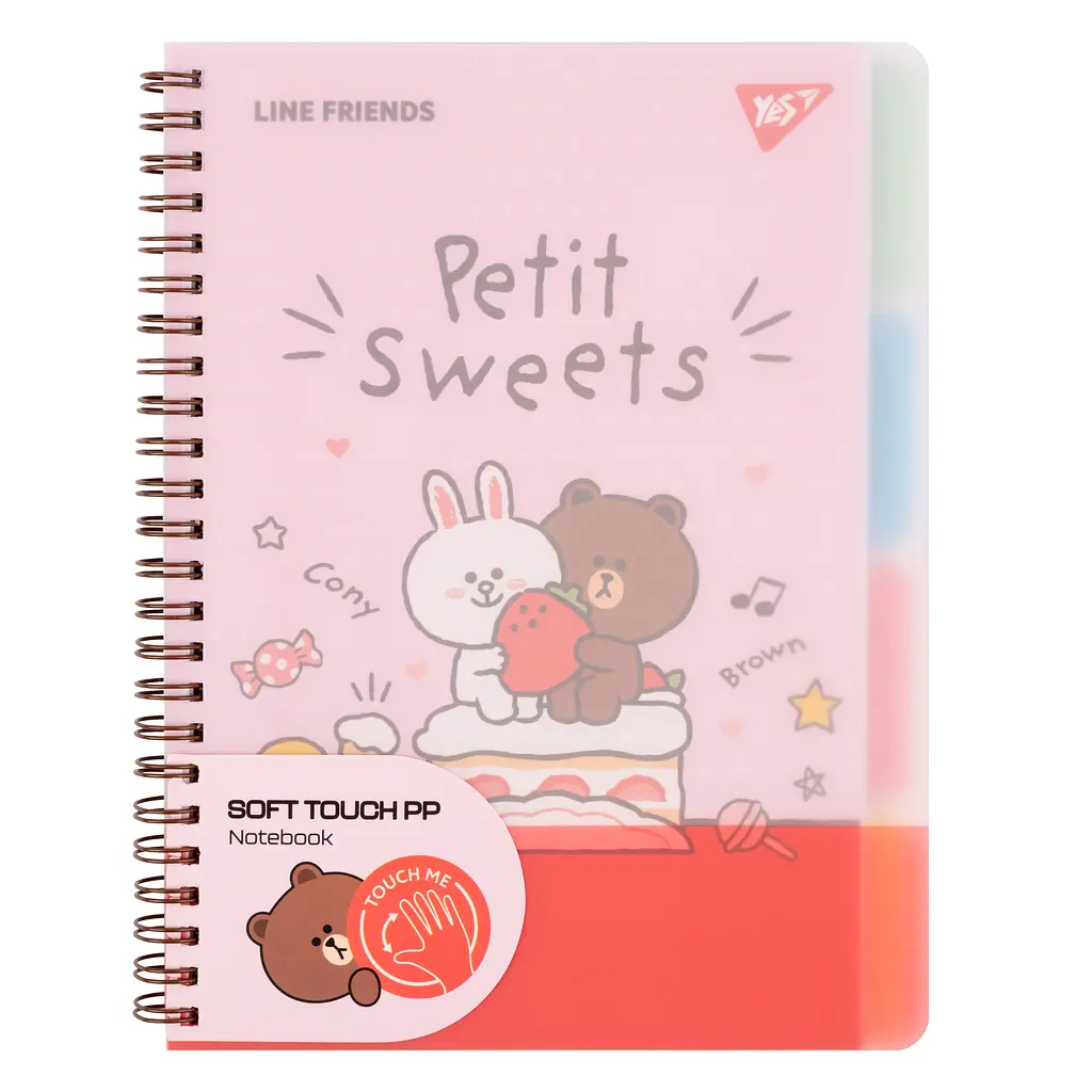 Зошит для записів YES А5 80 арк софт-тач Line Friends (765737)