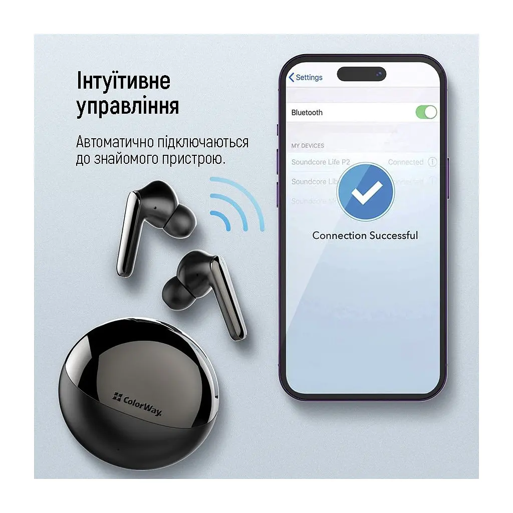 Наушники ColorWay TWS-3 Earbuds Black (CW-TWS3BK) - фото 9