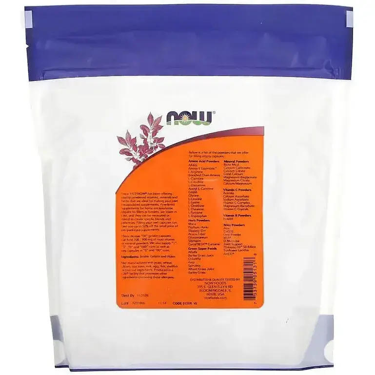 Порожні капсули Now Foods Double "00" Gelatin Caps 750 порожніх капсул - фото 2