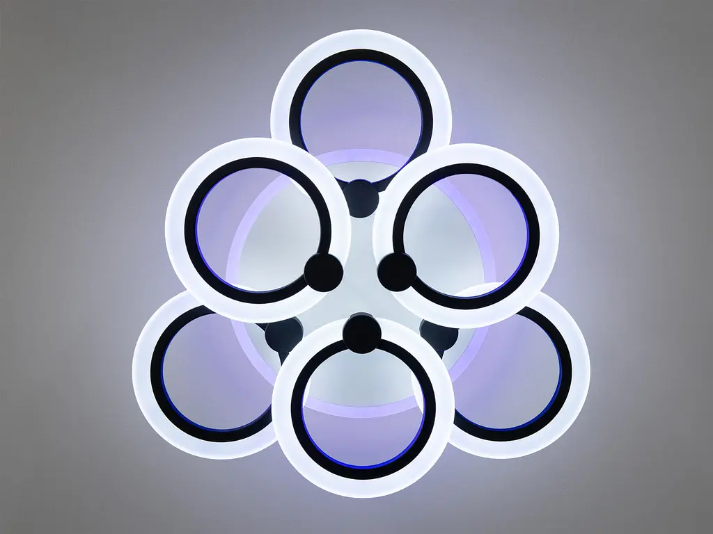 Стельовий світильник LED Diasha A8022/3+3BK, 72W, 3200K-6500K, чорний метал, акрил, сучасний стиль для дому - фото 2