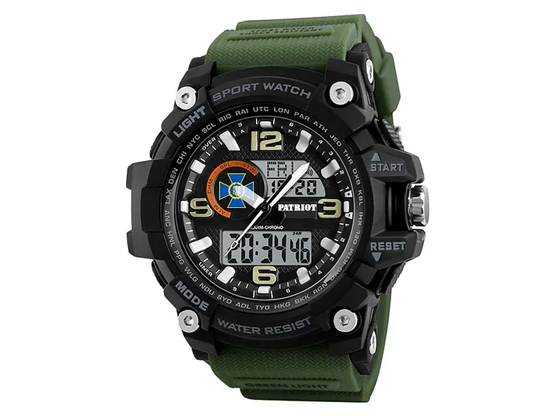 Чоловічий наручний годинник 012AGSBU СБУ Чорні з зеленим + Коробка. Patriot acs0031015 - фото 3