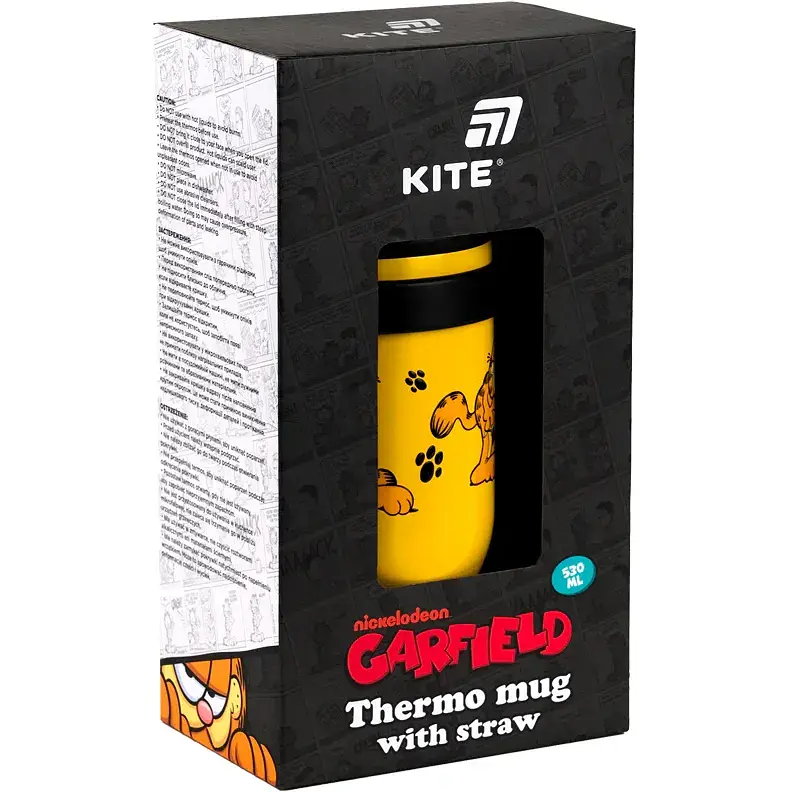 Термокружка Kite Garfield з трубочкою 530 мл (GF25-1266) - фото 7