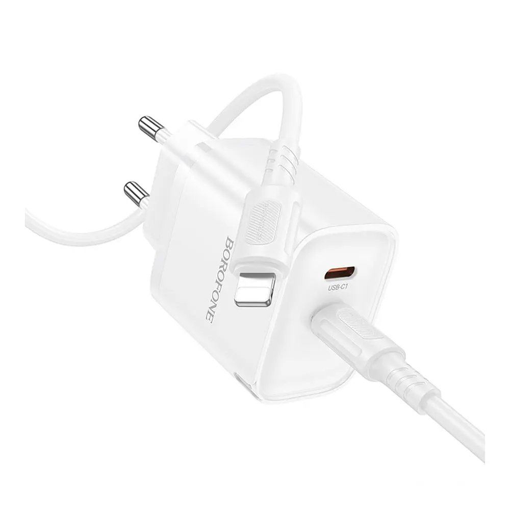 Зарядний комплект Borofone BA85A GaN 2USB-C PD/QC 35W Type-C to Lightning 1 м White (36181_3606889) - фото 2