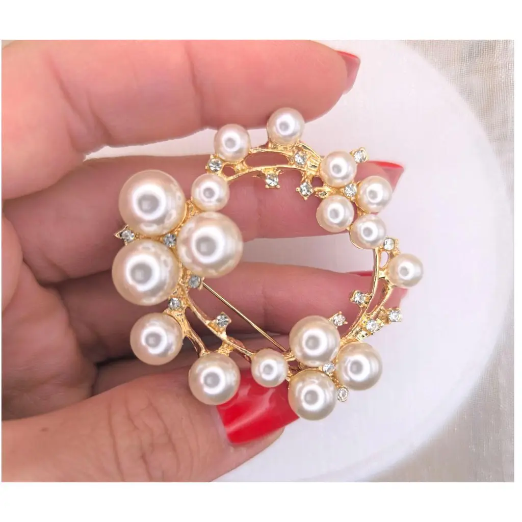 Брошь Венок жемчуг (494693304) - фото 4