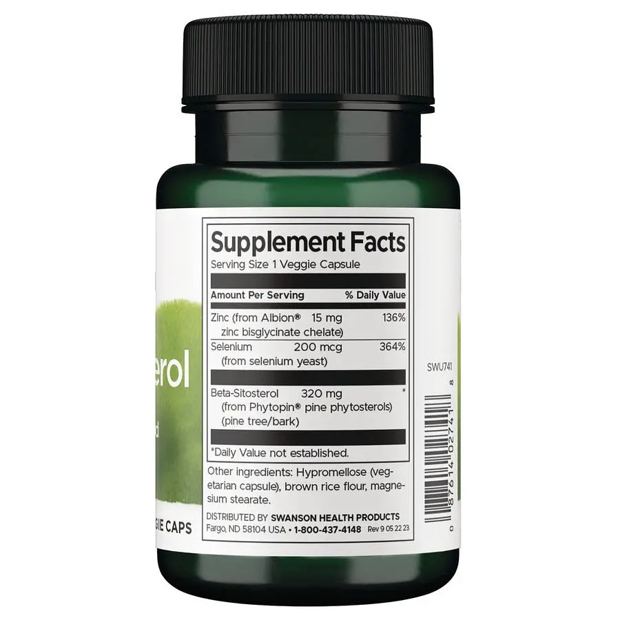 Бета-ситостерол Swanson Beta-Sitosterol 320 mg, 30 вегакапсул - фото 2