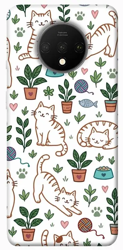 TPU чохол Demsky Cats pattern для OnePlus 7T