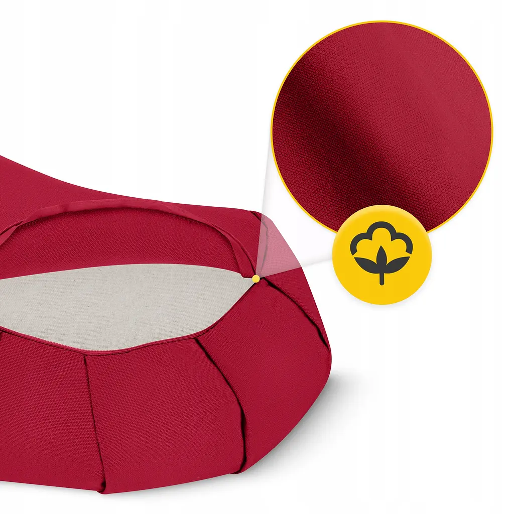 Подушка для йоги та медитації 4FIZJO Zafu напівкругла 40 x 30 x 12 см Red (P-5907739315496) - фото 6