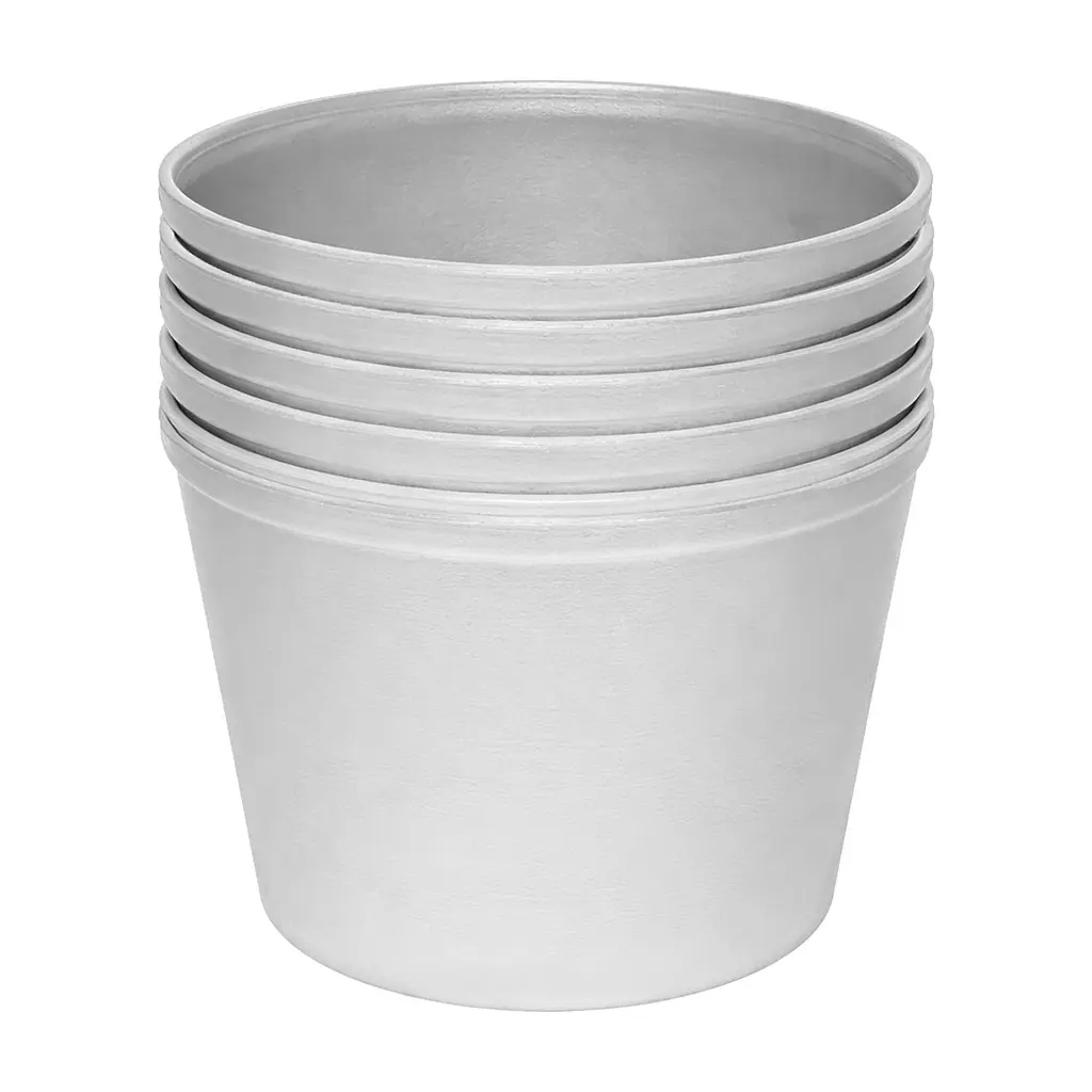 Набір з 5 форм алюмінієвих литих для випікання пасок, великодніх кулічів, хліба та кексів з посиленим бортиком по краю, 3 л Сірий 88382 - фото 1