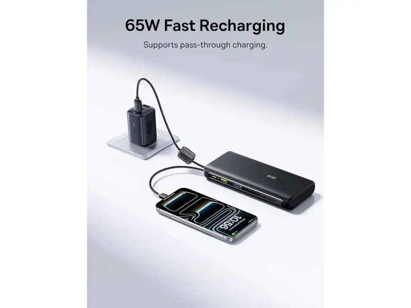 Зовнішній акумулятор (Power Bank) BASEUS Enerfill FC41 145W 25000mAh Black (E0028H, E0028H01) - фото 4