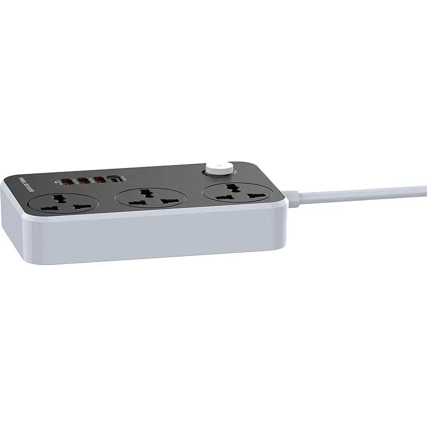 Мережевий подовжувач ColorWay 3 розетки + 4 USB QC3.0&PD Black (CW-CHU34PDB) - фото 3
