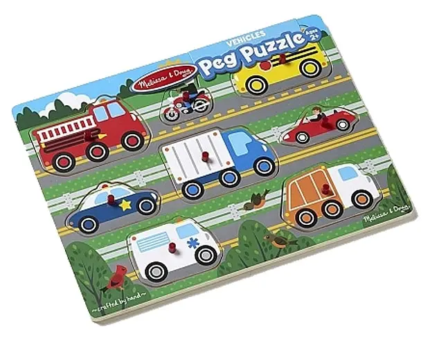 Деревянная рамка-вкладыш Melissa&Doug Угадай машинку 8 элементов (MD19051) - фото 2