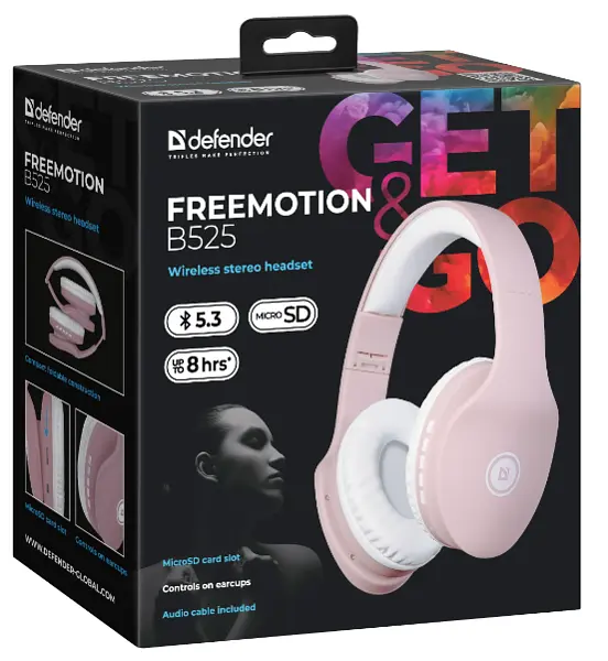 Гарнітура Defender FreeMotion B525 White/Pink (63528) - фото 7