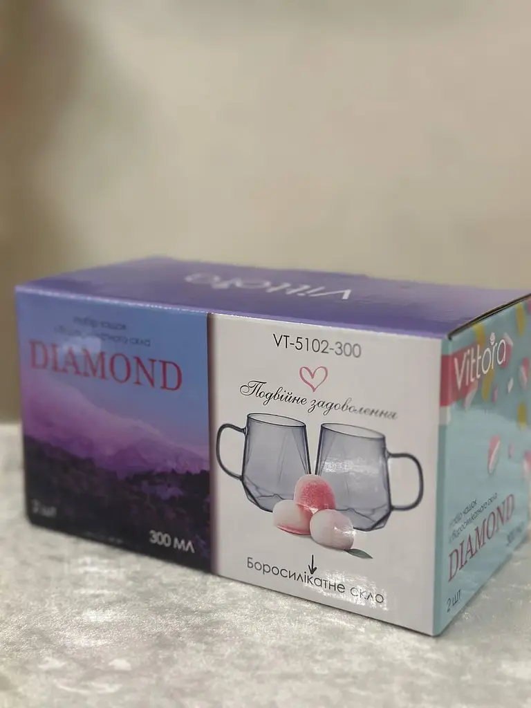 Набір кухлів Vittora Sunset VT-5102-300 2 чашки 300 мл Сірий - фото 3