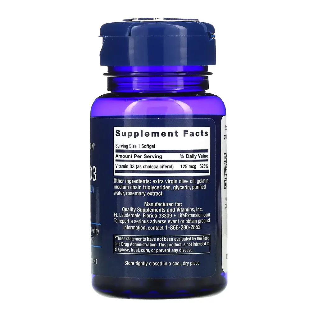 Вітамін Д3 Vitamin D3 125 mcg (5000 IU) - 60 softgels - фото 2