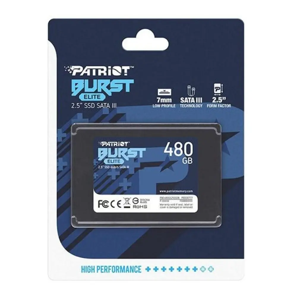 Накопичувач SSD Patriot Burst Elite 480GB 2.5" 7mm SATAIII TLC 3D (PBE480GS25SSDR) - фото 2