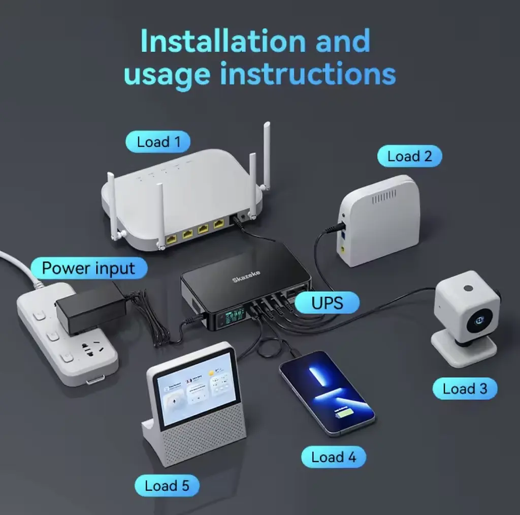 Skazeke D2P — Мини ИБП (UPS) 18000mAh (5-24V) для роутеров, камер, модемов и другого оборудования. - фото 4