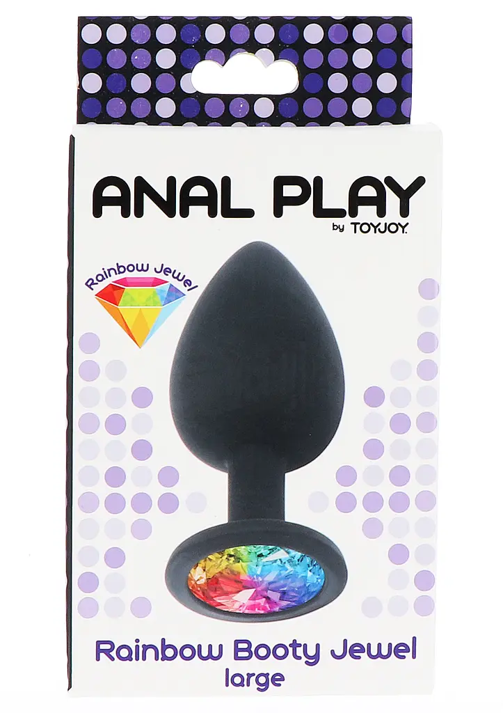 Анальна пробка з райдужним кристалом в основі Toy Joy Rainbow Booty Jewel Large, 9х4.5 см, L - фото 3