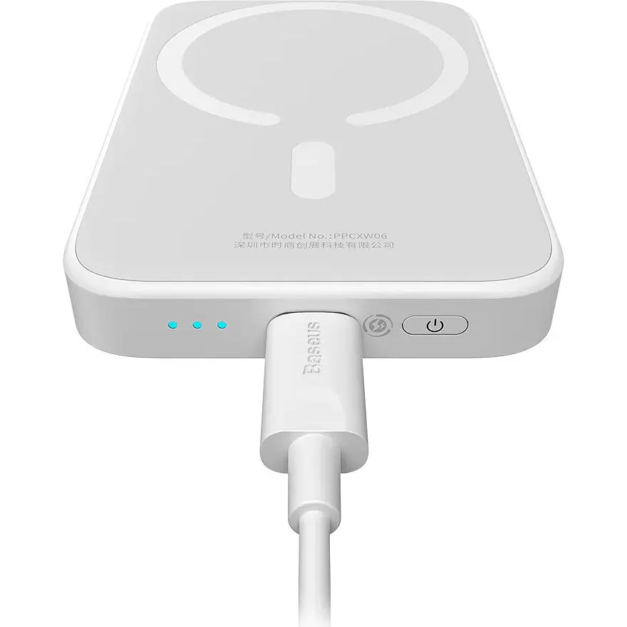 Зовнішній акумулятор Baseus Magnetic Bracket Mini 6000mAh 20W White (P10059002223-00/P10059003222-00) [102129] - фото 5