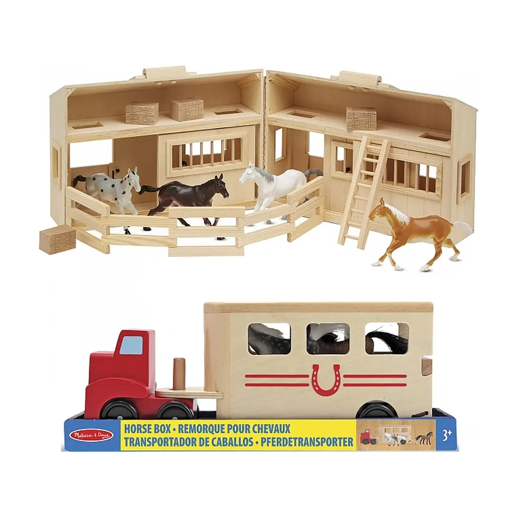 Игровой набор Melissa&Doug Деревянная конюшня с лошадками (MD3704) - фото 5