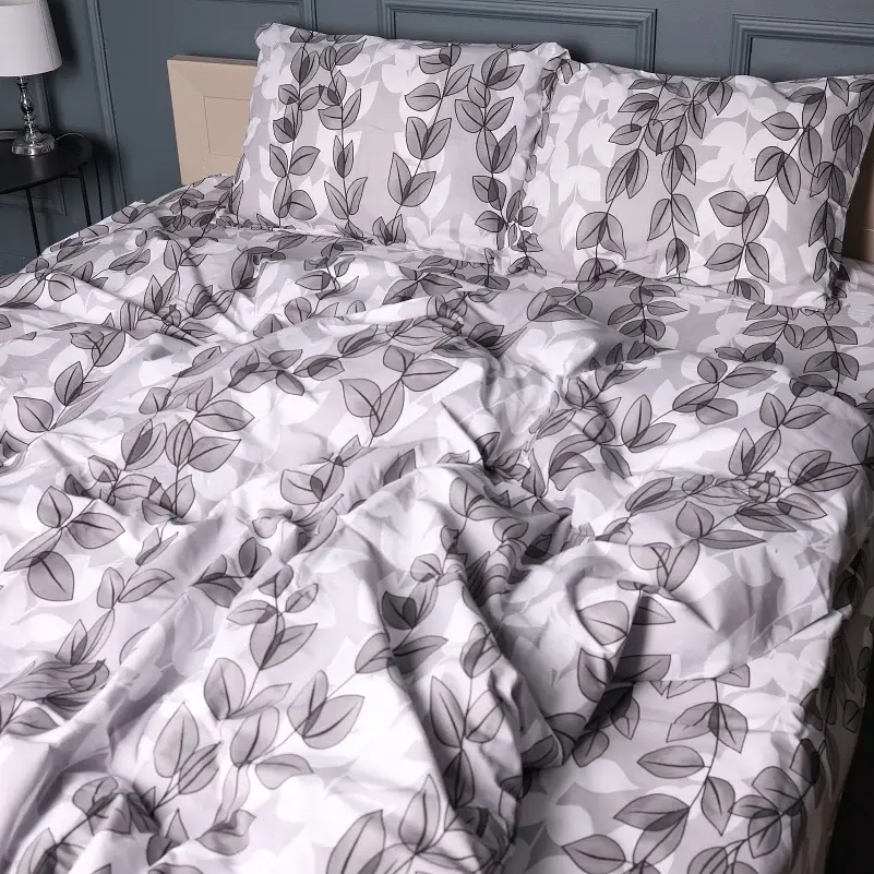 Наволочка MirSon Бязь 17-0695 Silver Foliage 40х60 см бело-серая (2200010452679) - фото 2