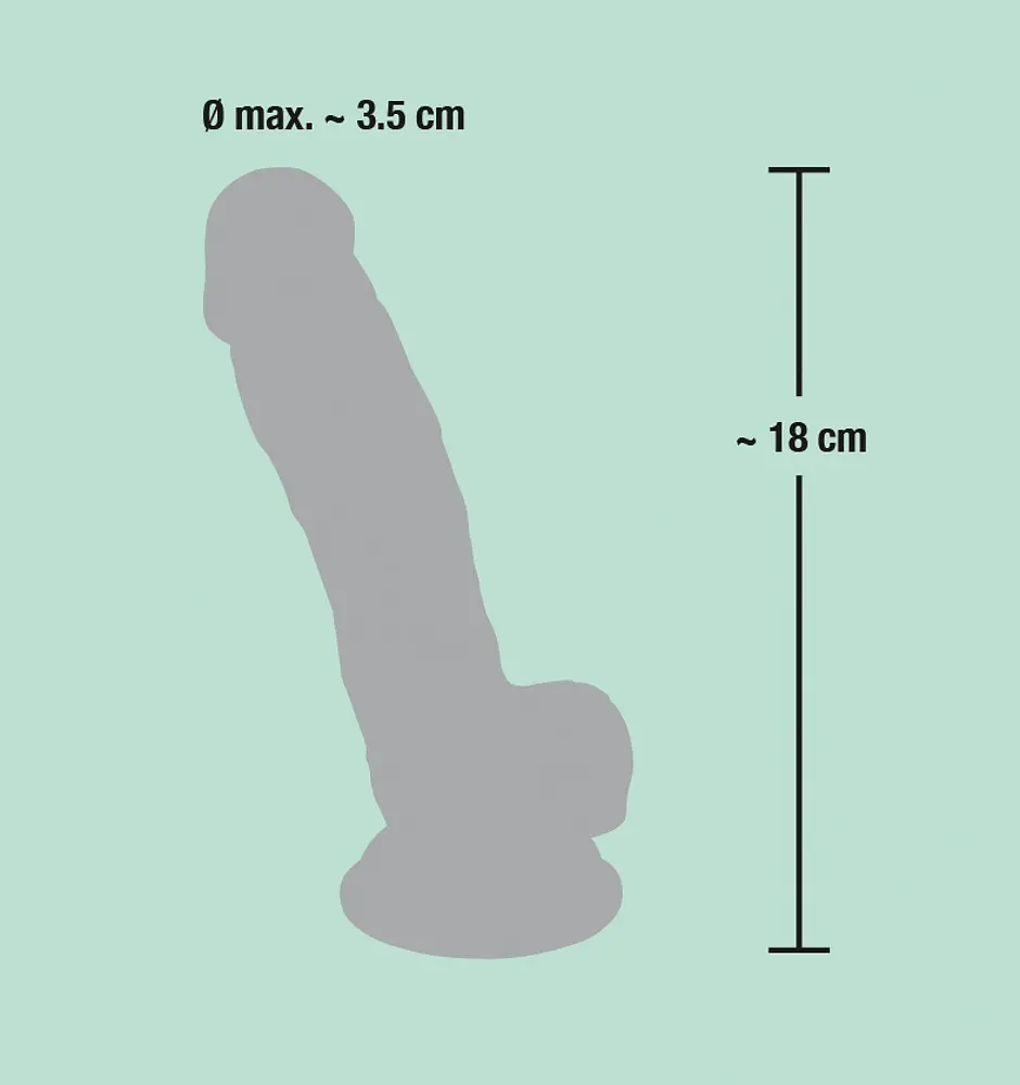 Фалоімітатор з мошонкою Orion Medical Silicone Dildo, 18х3.5 см - фото 4