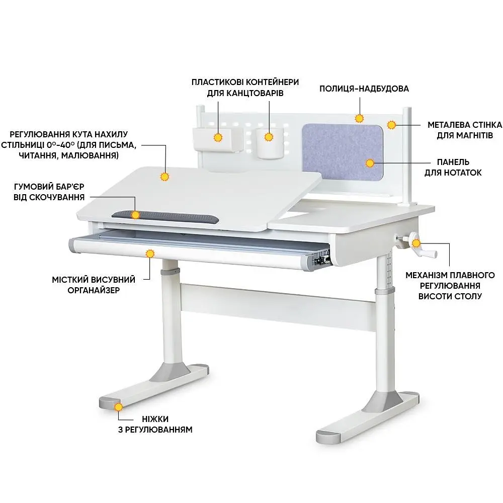 Детский стол ErgoKids TH-325 Grey (TH-325 W/G)  - фото 3