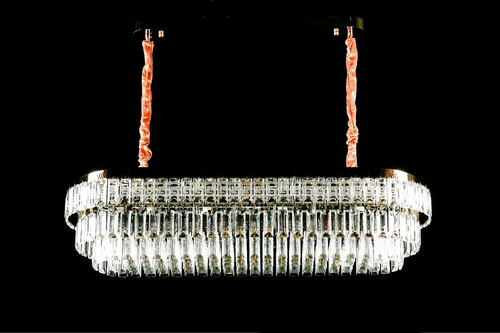 Овальна золота кришталева світлодіодна люстра Splendid Ray L2211/1000*350/8+LED (SGD), 100 см на 8 ламп - фото 4