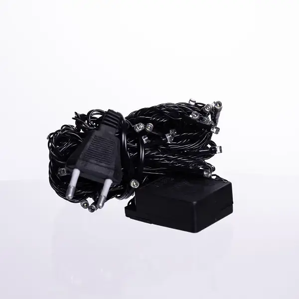 Новорічна кімнатна гірлянда нитка GarlandoPro 6 м 50 LED чорний дріт Білий W50LED6MBW - фото 3