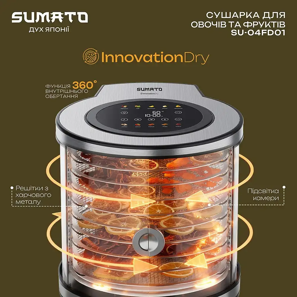 Сушіння для овочів та фруктів Sumato SU-04FD01 - фото 5