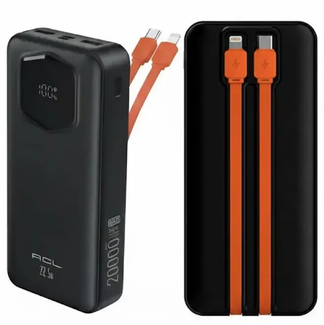 Портативний повербанк ACL PW-140 Power bank 20000 мАг Чорний (2104618844) - фото 2
