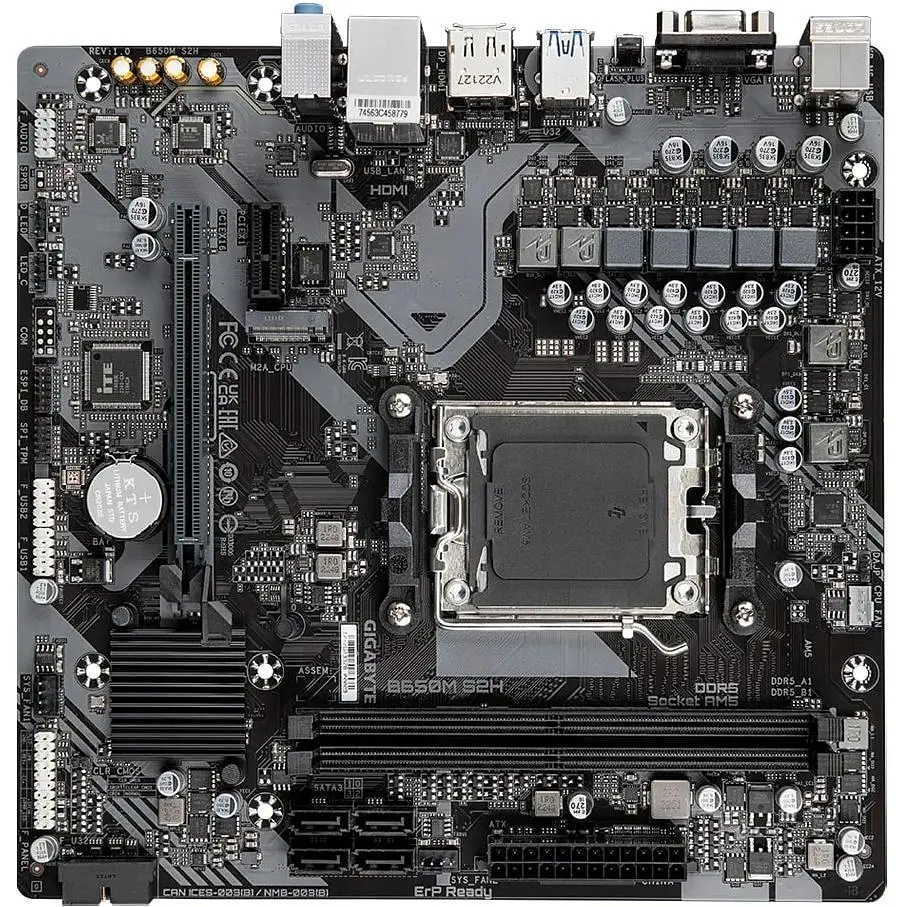 Материнская плата Gigabyte B650M S2H sAM5 B650 2xDDR5 M.2 HDMI DP mATX - фото 3