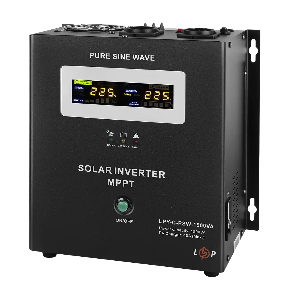Сонячний інвертор (ДБЖ) LogicPower LPY-С-PSW-1500VA (1050Вт) MPPT 24V - фото 2