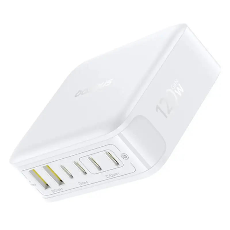МЗП Baseus EnerFill FH21 PD120W+QC3.0 6in1 (2USB-A/4C) (E0120T) Moon White - фото 3
