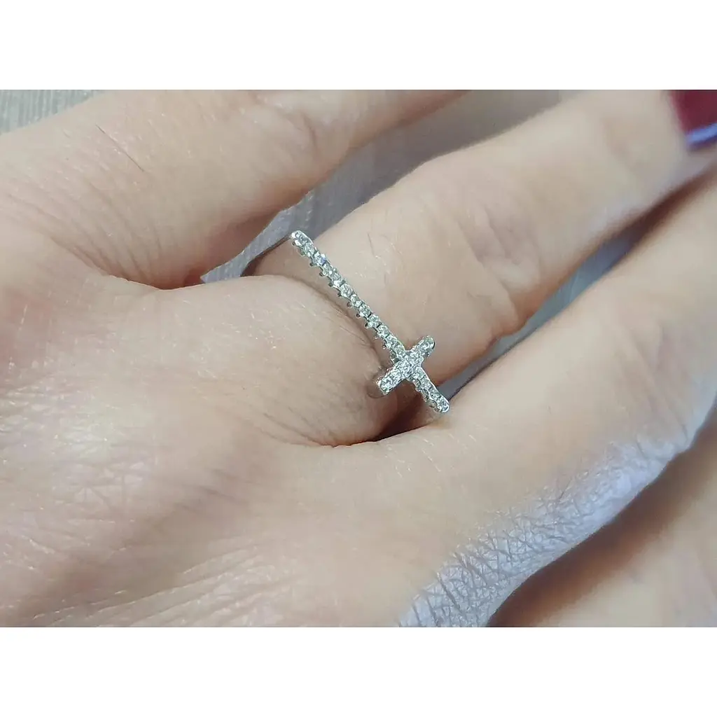 Срібне кільце Silvex 925 з фіанітами. Артикул К2Ф/1017 19 - фото 2