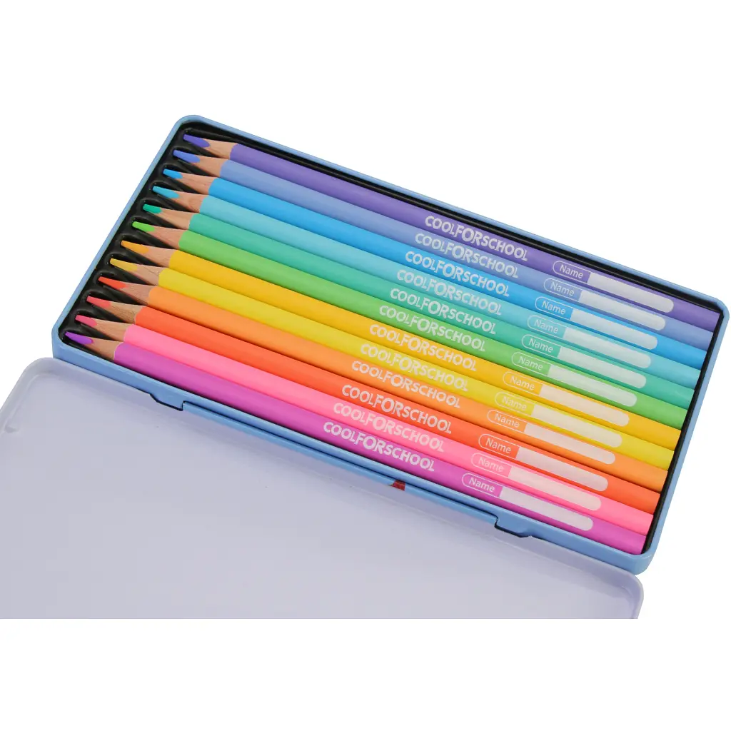 Олівці кольорові Cool For School Pastel Преміум в металевій коробці 12 кольорів (CF15188) - фото 2