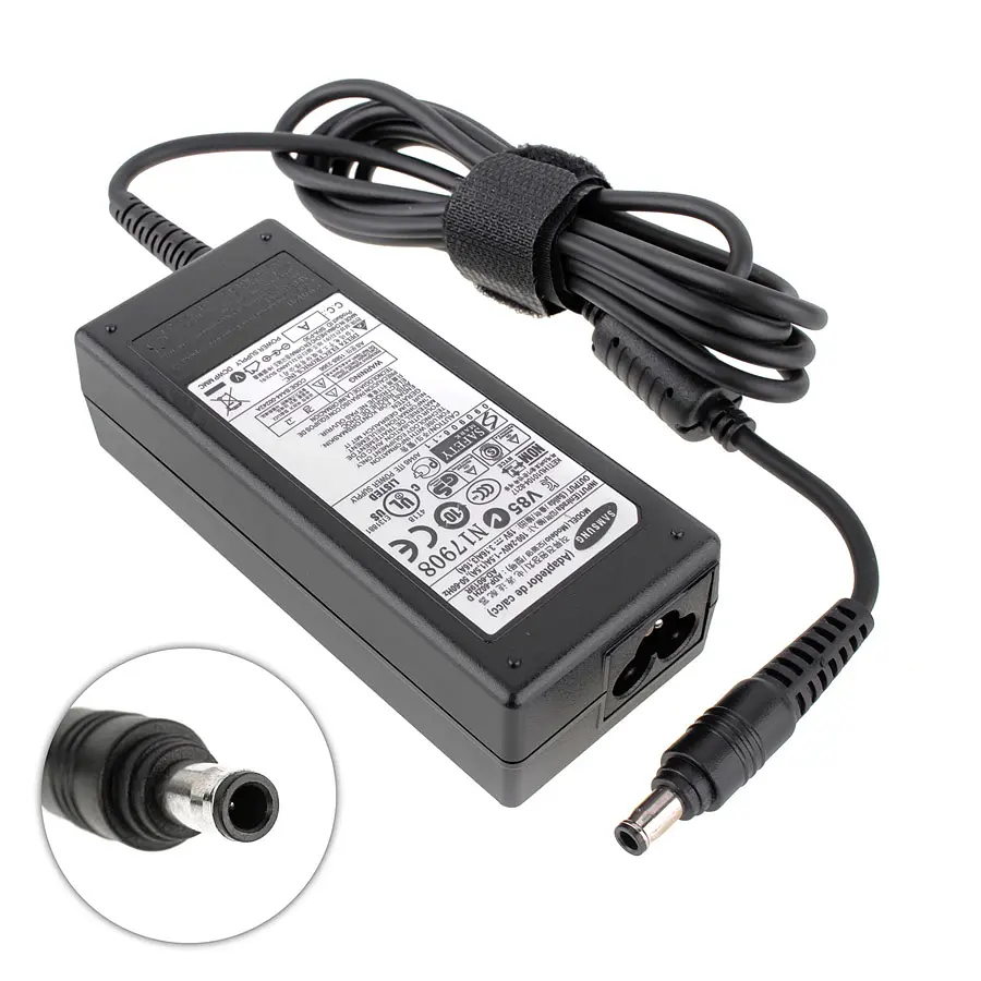 Блок живлення для ноутбука Samsung 19V, 3.16A, 60W, 5.5x3.0-PIN, Black (AD-6019) (без кабеля) - фото 2