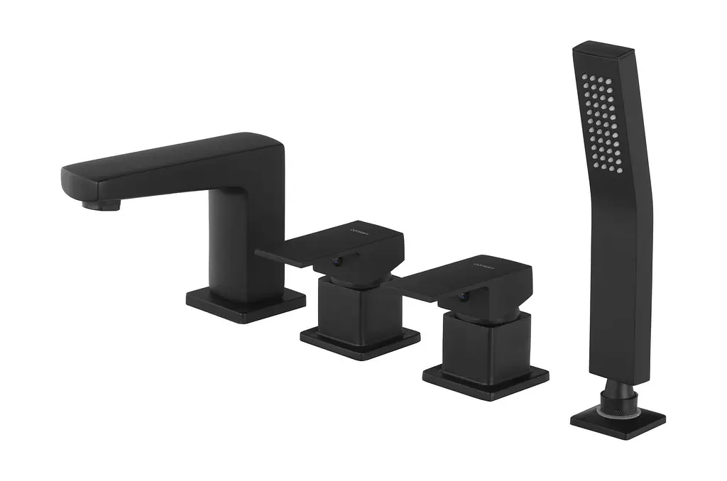 Змішувач для ванни Corsan Ango black mat на борт ванни CMB3027BL Чорний матовий - фото 4