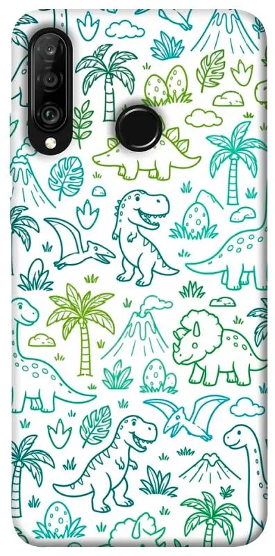 TPU чохол Demsky Dino pattern для Huawei P30 lite