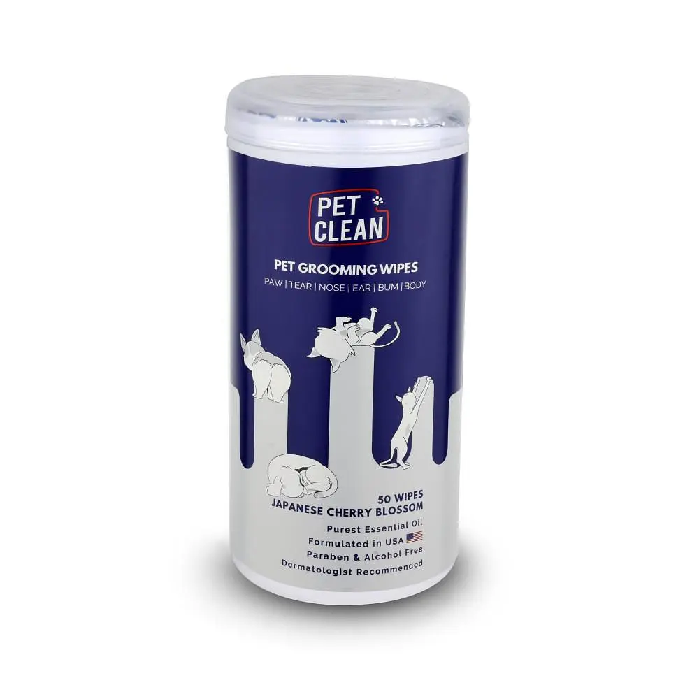 Вологі серветки Pet Clean PET GROOMING WIPES для тварин з ароматом квітів японської вишні 50 шт. (арт.CCPG50)