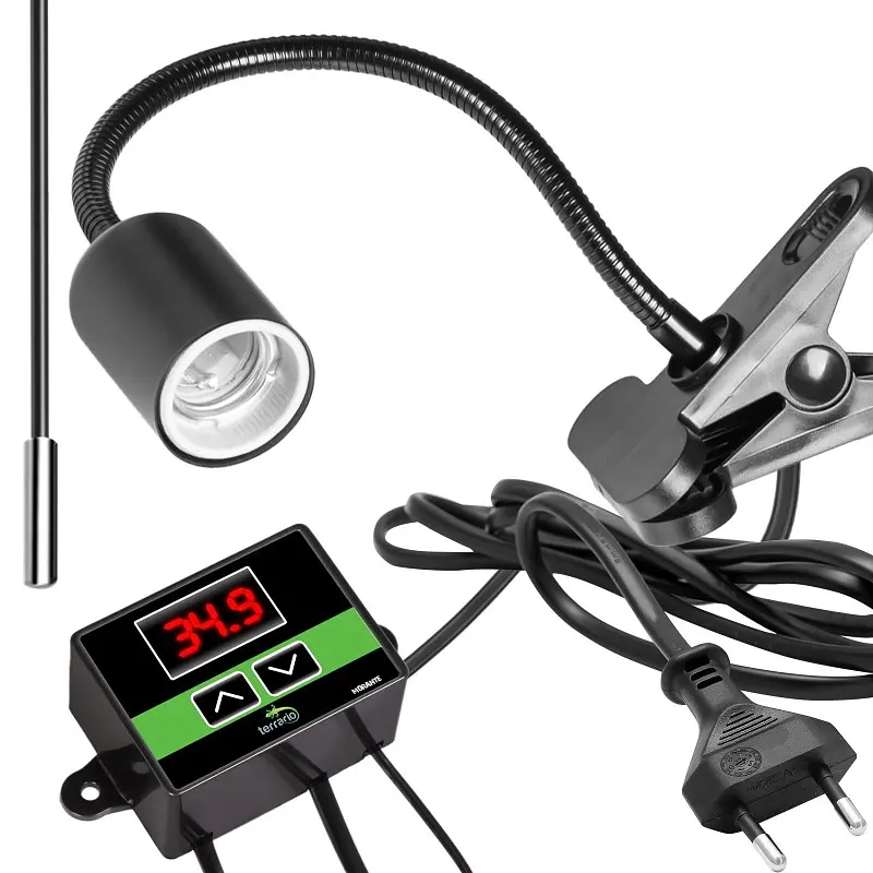 Світильник довгий з затискної ручкою і термостатом Terrario Long ReptiSun Temperature Control 200W - фото 4