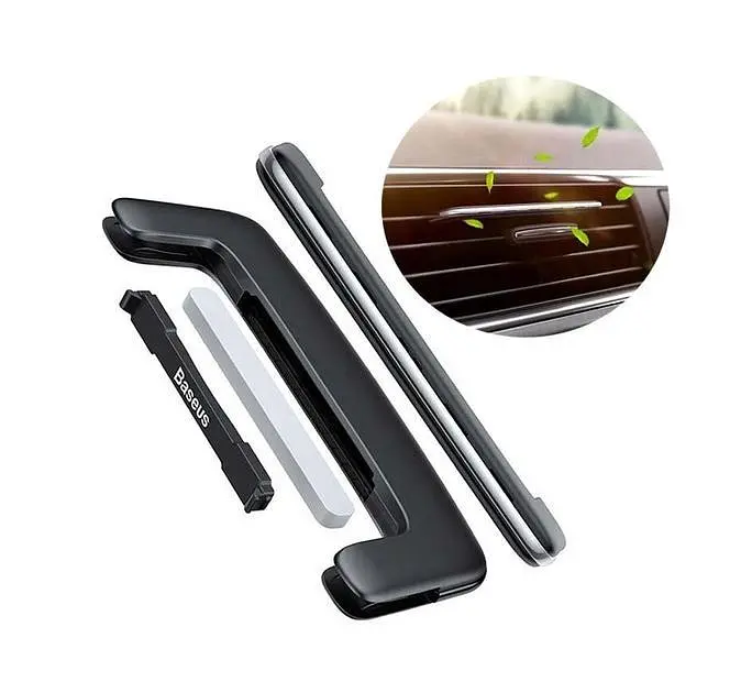 Ароматизатор-освіжувач автомобільний у решітку машини Baseus Чорний/Сріблястий (SUXUN-BP0S) - фото 2