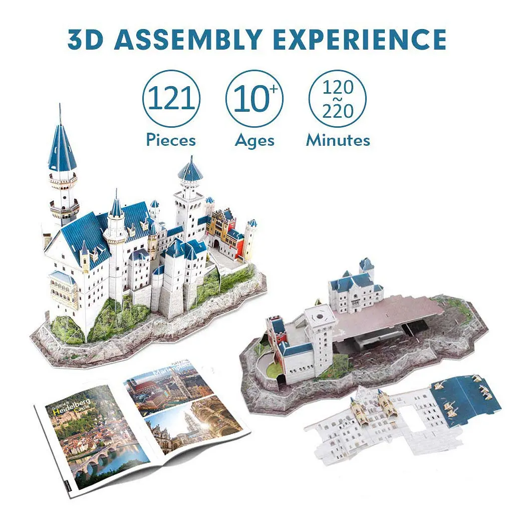 Пазл Cubic Fun Тривимірна головоломка-конструктор National Geographic Замок Нойшванштайн (DS0990h) - фото 3