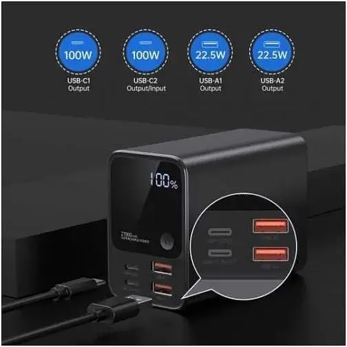 Портативний акумулятор Choetech 27000 мАг B635-BK потужністю 222.5W - фото 2