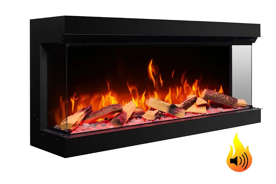 Тристоронній електрокамін ArtiFlame AF50TS — 125 см, 3D-ефект полум’я, LED-підсвічування, обігрів та Wi-Fi - фото 2