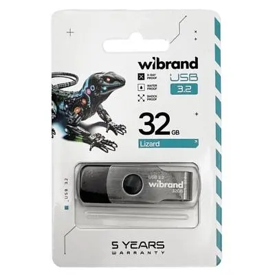 USB флеш накопичувач Wibrand 32GB Lizard Black USB 3.2 (WI3.2/LI32P9B) - фото 3