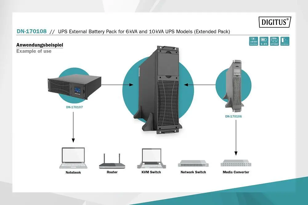 Аккумуляторный блок ИБП Assmann UPS ACC BATTERY PACK DN-170108 Black - фото 4